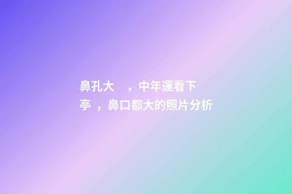 鼻孔大，中年運看下亭，鼻口都大的照片分析